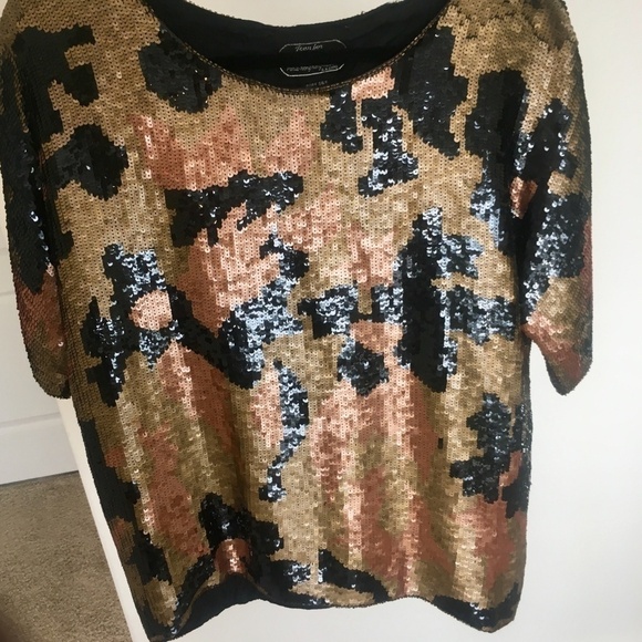 Vintage Full Sequin Silk Blouse Jean for Joseph blouse top Women’s Medium - Picture 2 of 8